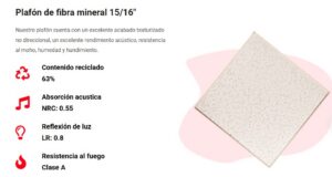 Plafón Acústico AGC WESTON 61x61 cm - Fibra Mineral