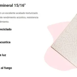Plafón de Fibra Mineral Acústico WESTON 61x61 cm Caja/10 Pz